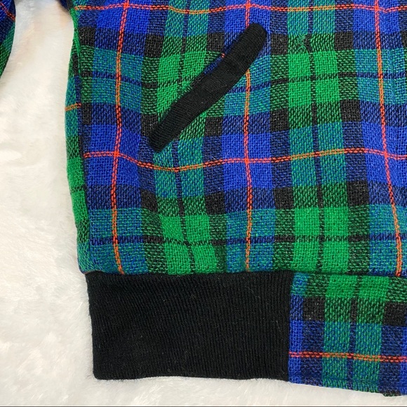 VINTAGE One of a Kind Plaid Wool Bomber Jacket - Picture 3 of 9